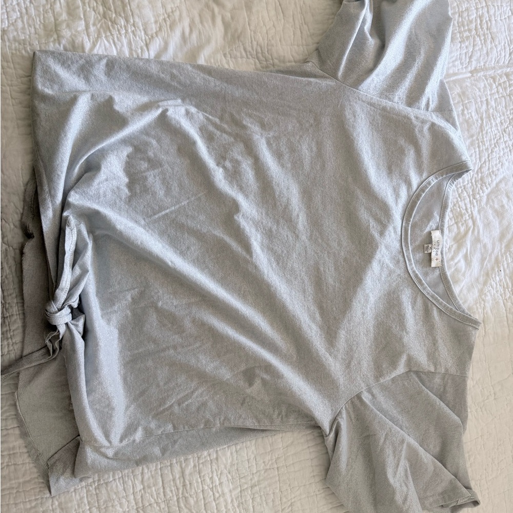 Umgee Silver Sparkly Short Sleeve Top